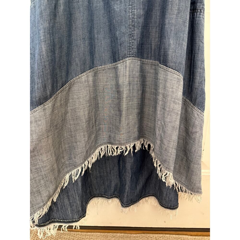 Nanette Lepore Denim Chambray Hi Low Maxi Dress Women's Size 6 Asymmetrical Hem - Picture 10 of 10